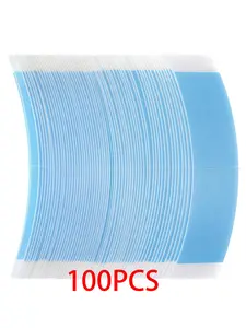 50 Pcs Dual-Sided Wig Tape Waterproof Lace Front Adhesive Tape Strong Sticky Transparent C Shape Hairpiece Tape for Lace Wigs