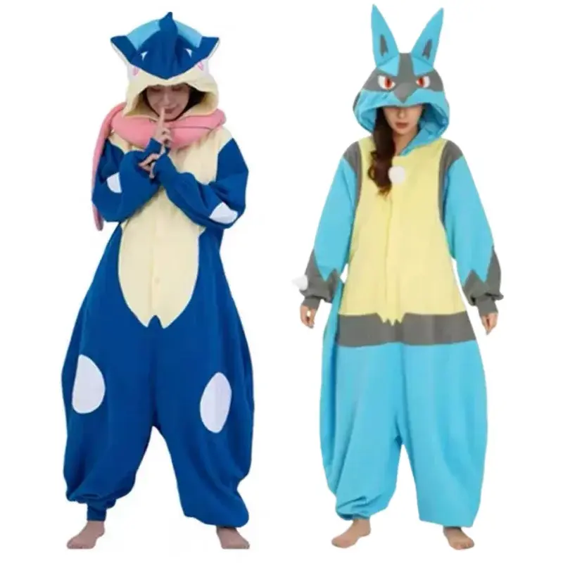 Greninja Onesie Kigurumi Lucario Pajamas Adult Cosplay Costume Unisex Anime Pijamas Halloween Christmas Costume Pijama Toys Gift