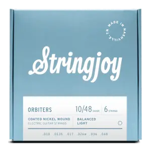 Stringjoy 10-48 Balanced Light Gauge Orbiters - Coated Nickel Electric Guitar Strings