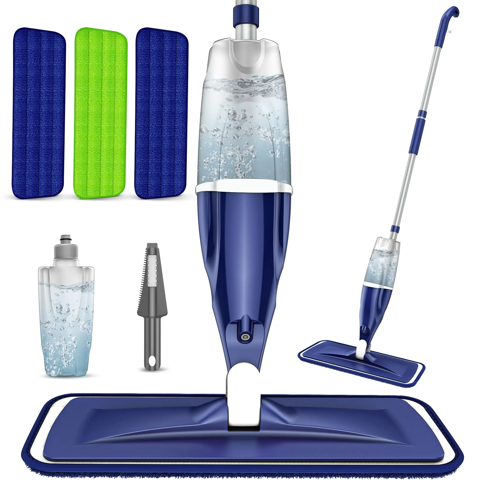 Microfiber Spray Mop For Floors Cleaning: Wet Dry Hardwood Floor Mops With 3 Washable Reusable Pads Swiffer Powermop - Flat Sprayer Tile Wood Laminate Vinyl Marble