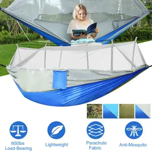 Camping Hammock with Mosquito Net - Lightweight Portable Double Hammock for Outdoor Adventures, Backpacking, and Travel, 660lbs Load-Bearing