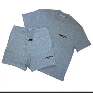 Essentials Tshirt/Shorts Set - Dark Oat Color, Short Sleeve, Round Neck, Casual Style, Perfect for Daily Wear Clothes Top
