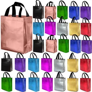 Colorful Reusable Gift Bag, 30pcs/set Non-woven Fabric Gift Bag with Handle, Gift Wrapping Supplies for Party, Wedding, Birthday, Festival