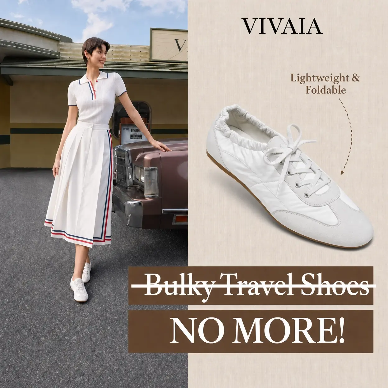 VIVAIA Arch Support Re-Nylon Jogger Style Sneakerina Sneakers, Retro Ballerina Sneakers, Ballet Flats Suede-Like Integrated Insole Lightweight, Arch Support Sneakers, City Walking , Tennis shoes, Travel Essential (YANCY) SpringStatements, SpringFresh tikt