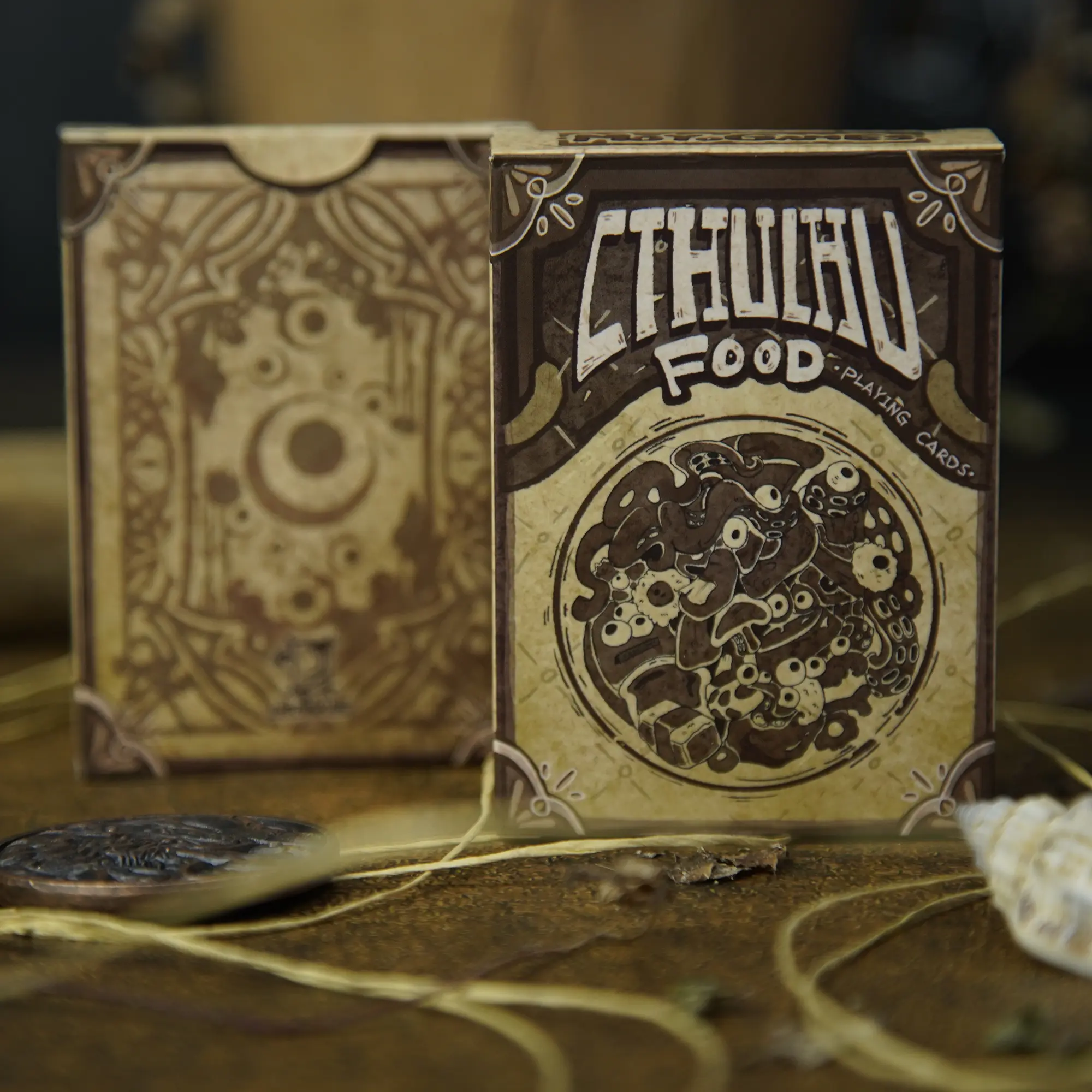 Cthulhu’s Feast Playing Cards Lovecraft Horror Food-Themed Poker Deck Cartoon Gothic Art Design 54 Embossed Cards for Collectors Gamers & Fantasy Lovers