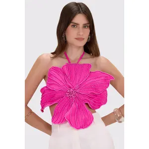 HAND-BEADED FLOWER TOP