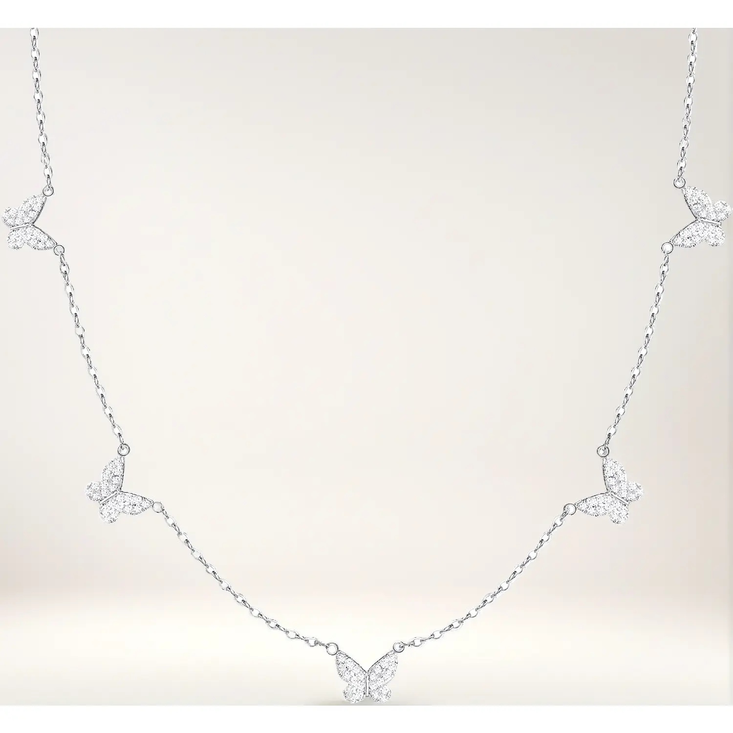 E- Butterfly Necklace-Silver
