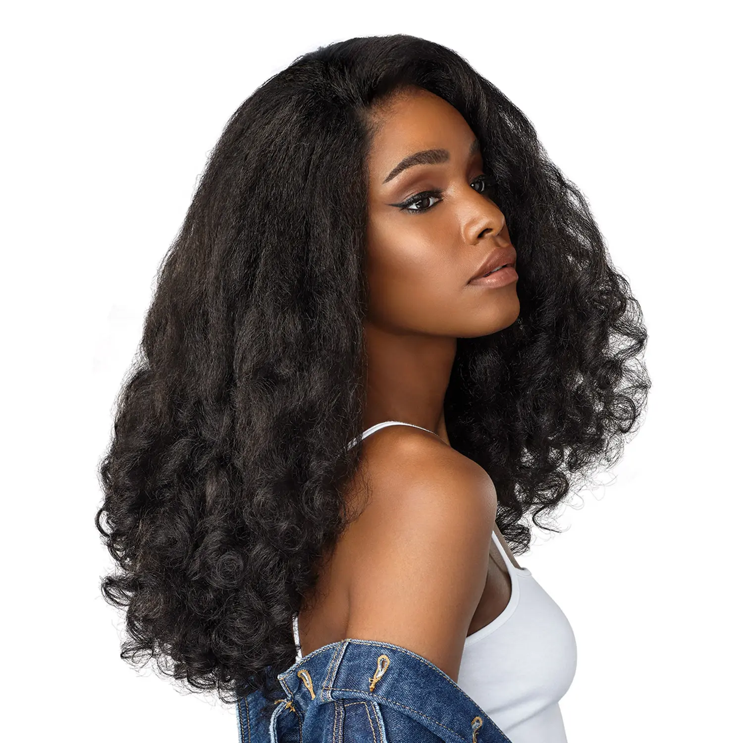 Sensationnel Half Wig Instant Weave - Wigs for Black Women, Synthetic Fiber, Curly Waves, Front Combed, Textured Roots, Heart Breaker Kinks N Co, Protective Hairstyles