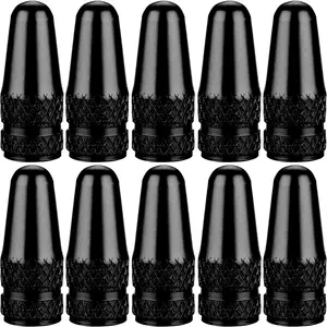 (10 Pack  Presta Valve Stem Caps, Chrome Anodized , Use On Presta  Valves, Dust caps for MTB Road Racing Bicycle, Rocket Style