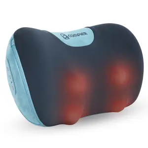 COMFIER 3D Kneading Massage Pillow with Heat - Adjustable Neck & Back Massager for Home, Office, Travel Use, Gift for Men and Women Cordless Attachment Portable Pain Relief Portable Spa Blue Acupressure Mat Feet