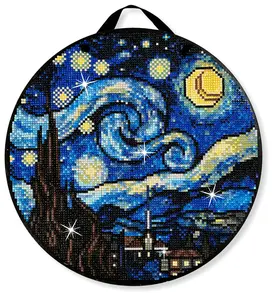 Starry Night Diamond Painting Kit, ROUND Drills, 12.5" Hanging Sign