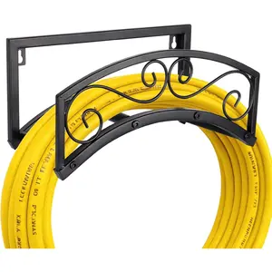 Garden Hose Holder Wall Mount, Heavy Duty Metal Water Hose Holder for Outside, Hose Storage Holds 150FT Water Pipe for Yard, Lawn, Garden, Farm, Gifts for Women Men