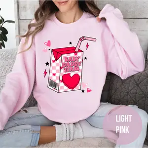 Baby Daddy Tears Anti-Valentine Sweatshirt | Funny Anti-Love Graphic Crewneck, 100% Cotton OEKO-TEX Certified, Low-Impact Dye US Cotton