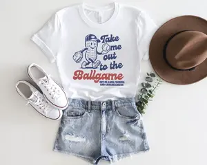 [Sale off up to 50%] Take Me Out To The Ballgame Shirt, Baseball Game Day Tee, Vintage Sports Fan T-Shirt, Summer Baseball tshirt, Graphic Streetwear T-shirt