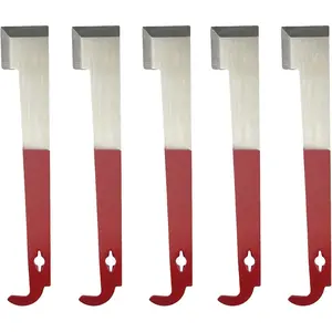 5 Pack Steel J Hook Bee Hive Tool Frame Lifter and Scraper for Beekeepers