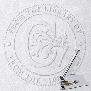 Book Embosser for Wedding Invitations Journals & Gifts Silver Embossing Stamp Tool with Storage Case for Book Lovers