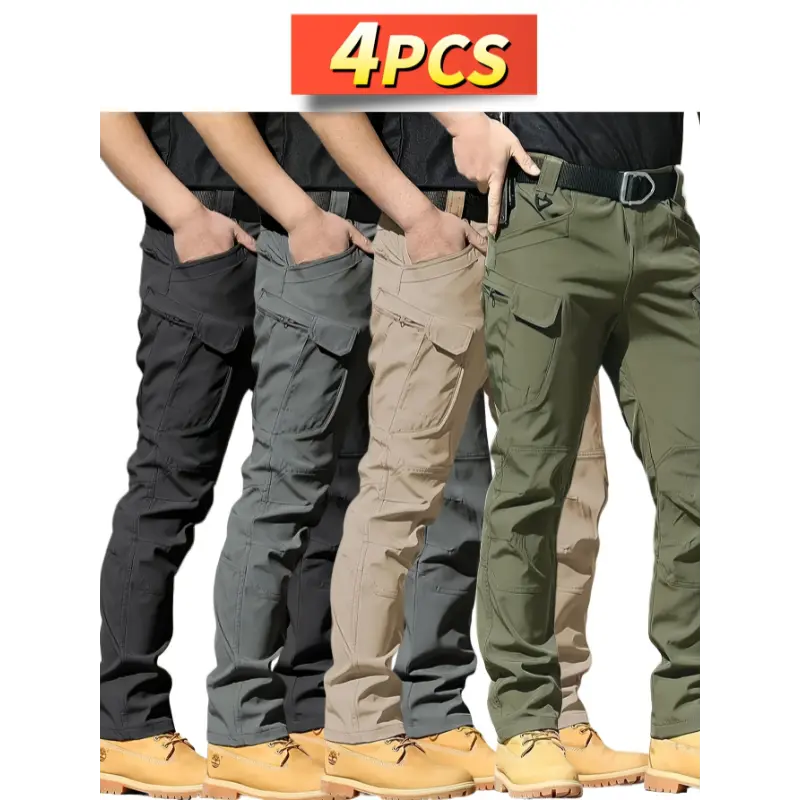 Men's Slim-Fit Tactical Cargo Pants - Durable Ripstop Work Pants with Multi-Pockets, All-Season Wear-Resistant Design Hiking, Camping, Outdoor & Daily Use (Machine Washable), Hiking Pants(Home Supplies)