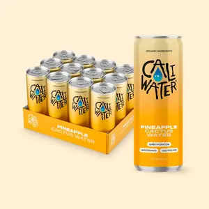 Caliwater Pineapple Flavored Cactus Water with Rare Antioxidants + Electrolytes, Plant-Based, Non-GMO, Non-Carbonated, 12 fl oz Cans (Pack of 12) Beverage Drink