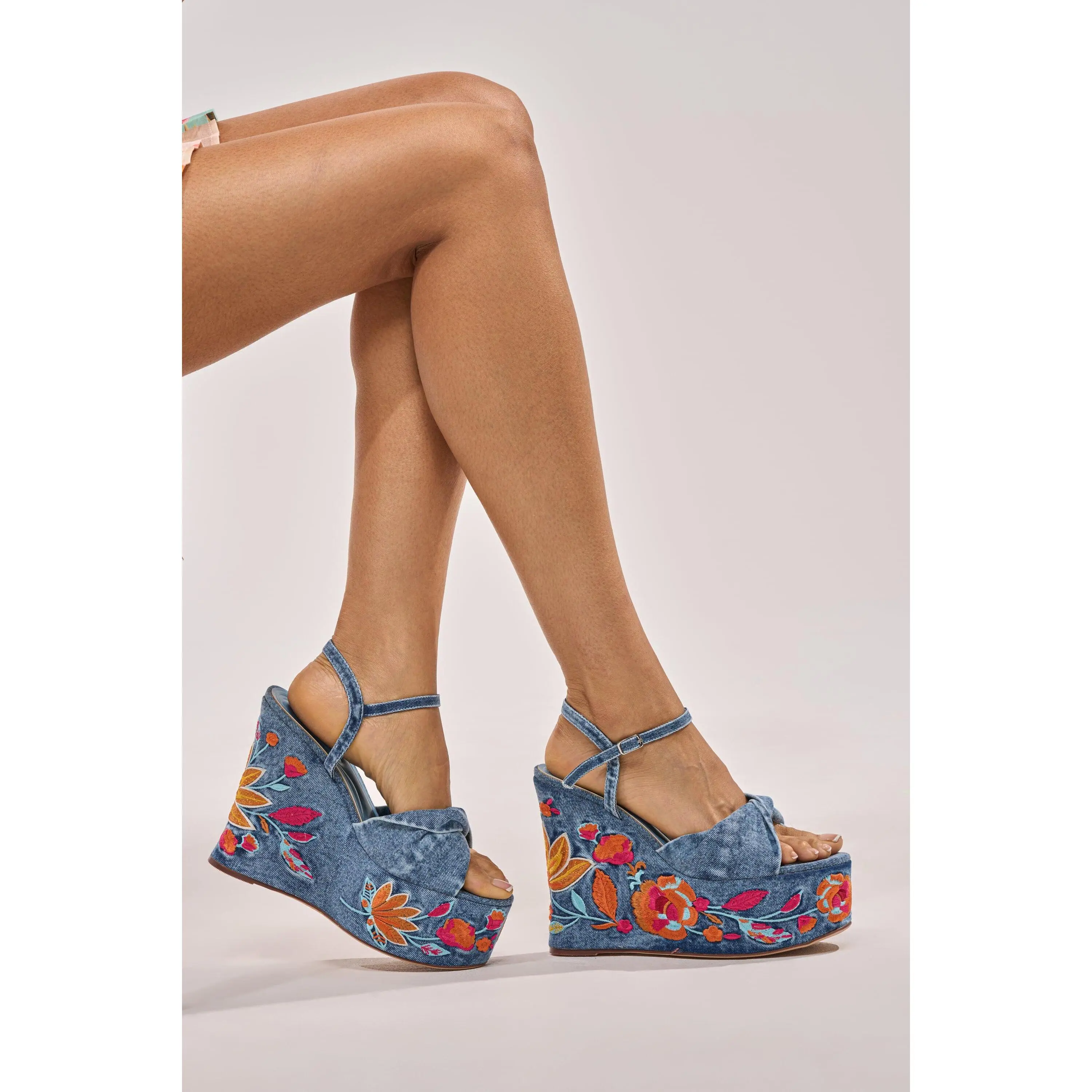 AZALEA WANG TIALA DENIM FLORAL EMBROIDERED STRAP WEDGE SANDAL AZALEA WANG TIALA DENIM FLORAL EMBROIDERED STRAP WEDGE SANDAL