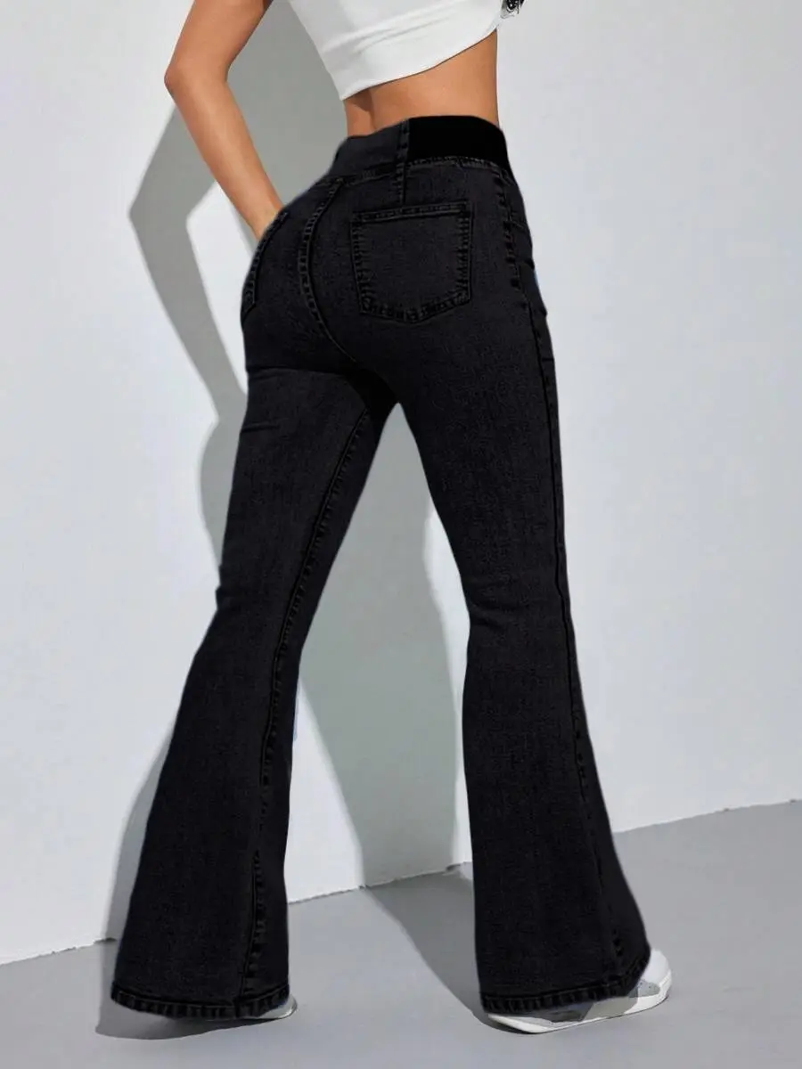 GILIPUR Y2K 2026 Women's Back Shirred Jeans, Mid - Rise Elasticity
