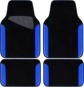 Rainbow Waterproof Universal Fit Faux Leather Car Carpet- Anti-Slip Nibbed Backing Floor Mats for SUV, Vans, Sedans, Trucks, Automotive Set of 4