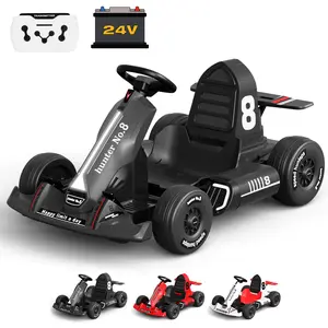 XJD 12V/24V Electric Drifting Go Kart for Kids Battery Powered Driving Car Toy with Remote Control/Cool Lights/Bluetooth Music wiggle  car clearance sale outdoor toy