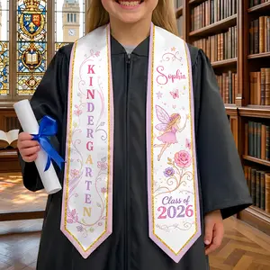Personalized Kindergarten Graduation Stole, Custom Name Class of 2026 Sash, Preschool Grad Stole, Cute Kids Graduation Gift