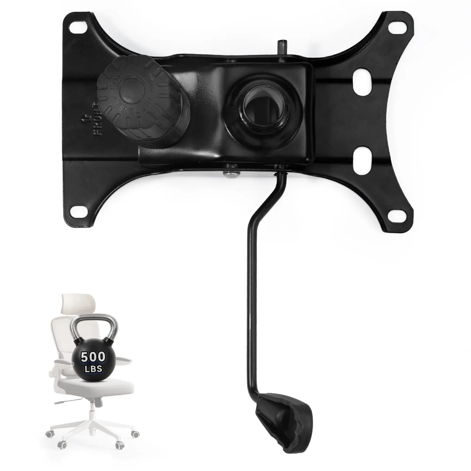 Heavy Duty 500LBs Office Chair Tilt Control Mechanism Replacement Parts, W/6" x 10.2" Mounting Holes Office Chair Swivel Tilt Base for Executive and Gaming Chairs- Black summerwins