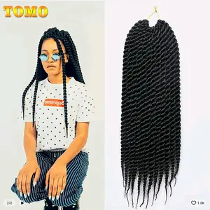 Tomo Braided hair Synthetic Senegalese Twist Crochet two fingers women Hair