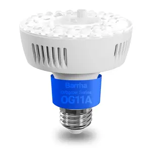 Barrina Orbgrow OG11A Grow Light Bulbs for Indoor Plants, Integrated Dimming & Timing, 5000K 11W(100 Watt Equiv), E26 Plant Light Bulb, Full Spectrum, High PPFD for Seeds and Greens, 1 Pack, White