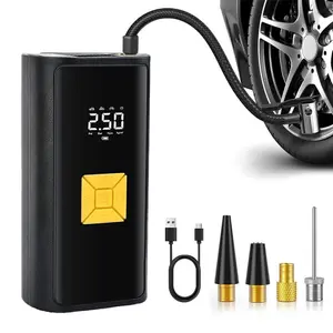 Roadside Assistance Portable Tire Inflator Pump, Handheld Car Mini Air Compressor, Digital Pressure Gauge & LED Light, Efficient Use, Multi-Scene, Wireless Tire Inflator