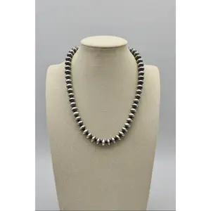 Bryannen Halwood Sterling Silver Navajo Pearl Necklace — 18 inch (Handcrafted, Maker's Stamped)
