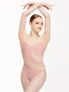 Lunata Leotard Rose Sand Mesh Kids RTW