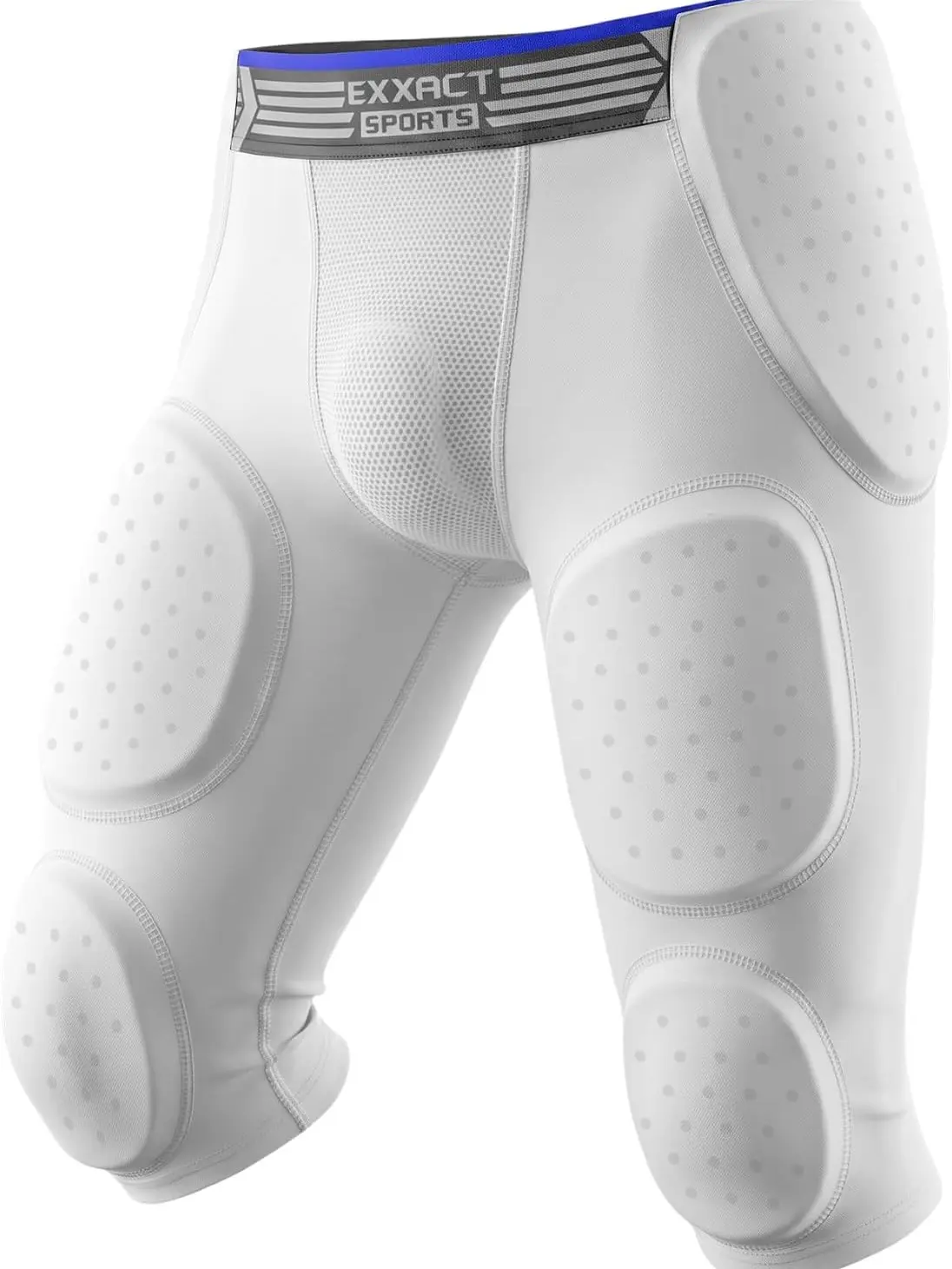 BallerBro Boys' 7-Pad Football Girdle - Tight Fitted 4-Way Stretch Moisture-Wicking Compression Shorts for 7+ Years Male, Integrated High-Rise Hip Pads, Cup Pocket, Machine Washable