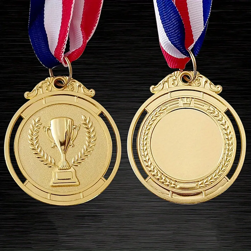 2counts, Winner Medal With Neck Ribbon, Round Alloy Medal For Competition Party
