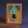 1pc Cute Black Cat Refrigerator Magnet, Durable Bamboo Material Adorable Art Fridge Magnet, Cute Fridge Magnets, Decorative Fridge Magnets, Home & Office Decor Decoration, Holiday Gift, Kitchen Accessories, Magnetic Item, Cute Magnets For Fridge