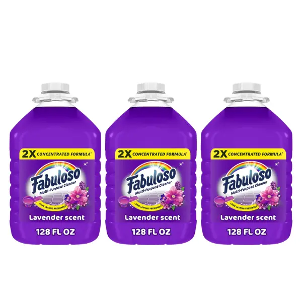 (3 pack) Fabuloso 2X Multi-Purpose Cleaner, No Rinse Floor Cleaner, Lavender Scent, 128 fl oz