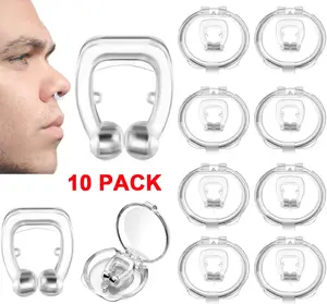 Anti Snoring Devices, Snore Stopper with Adjustable Magnet, Silicone Nose Clip Stop Snoring, Effective to Relieve Snoring, Snoring Solution for Comfortable and Quieter Sleep (10 PCS)