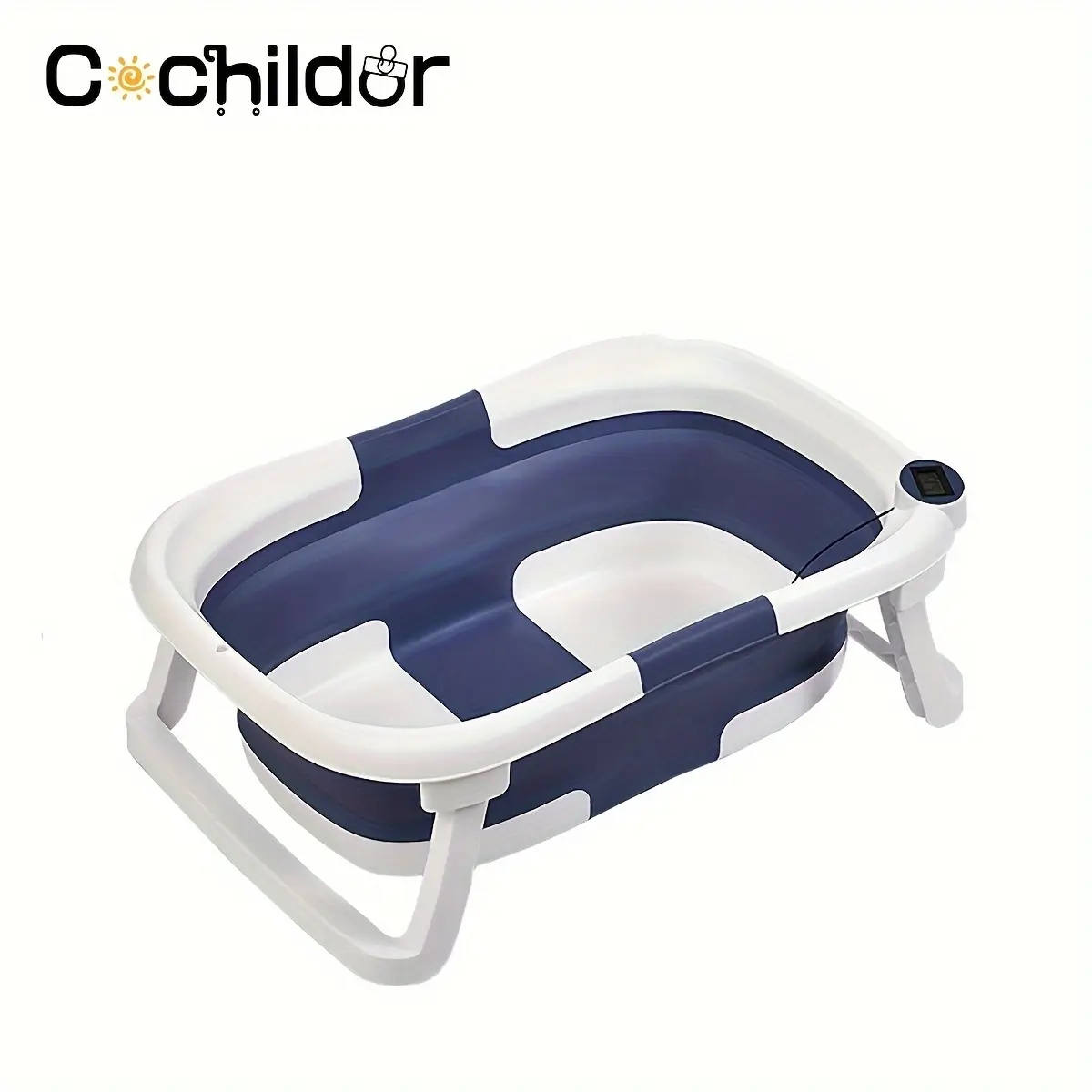Cochildor Baby Bathtub,Baby Bath Tub with Soft Cushion & Thermometer,Baby Bathtub Newborn to Toddler 0-36 Months,Portable Travel Baby Tub Outdoorfun