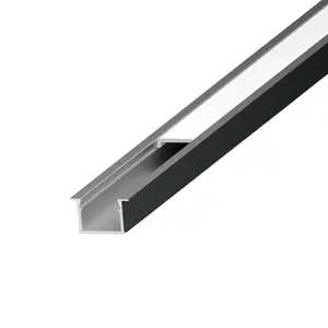 Diode LED SLIM RECESSED Aluminum Channel, 48", with Frosted Lens and End Caps (DI-CPCHB-SLR-48)