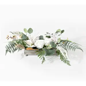 Safavieh Faux 10" Rose & Fern Potted Arrangemen