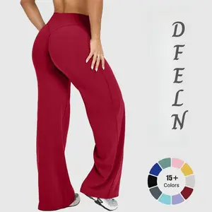 DFELN SoftMotion Straight Leg Legging Bottoms Fitness Gymwear Women Workout Breathable Light Thin Sportswear Gym Outdoor Sports Yoga Pants High Waisted Distressed Straight Leg Jeans Women's High-Waist Straight-Leg Jeans with Bow Men's Elastic Patch Straig