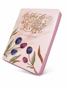 BIBLIA DE ESTUDIO Ser Mujer RVR 1960 Letra 12 puntos, con cierre e indice