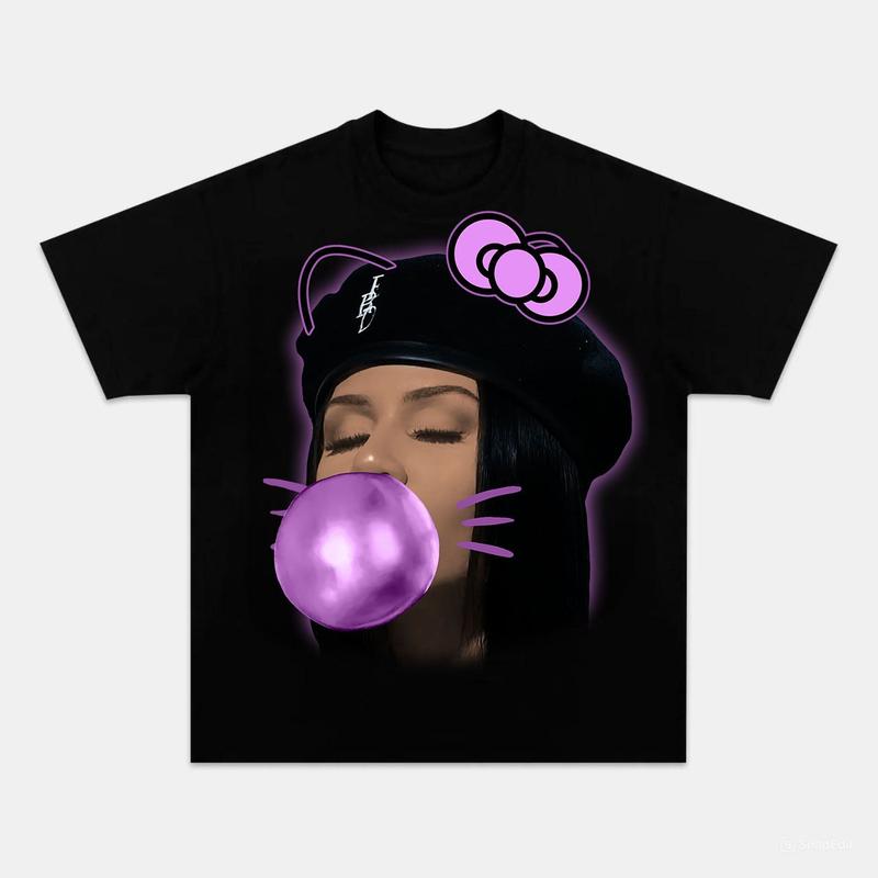 MARIAH THE SCIENTIST Purple Kitty BUBBLE GUM GRAPHIC T-SHIRT, Free Thug Mariah The Scientist Inspired Vintage Graphic T-shirt Heavy Cotton Tee Basketball 90s Styled Shirt Hiphop Vibes Y2K SSW