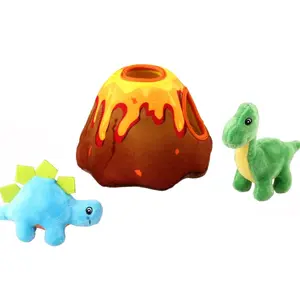 Vibrant Life Cozy Buddy Volcano Dino Hide Dog Toy, Small