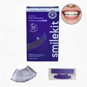 ChangYang   Purple Teeth Whitening Strips, 28 Strips Pack, Deep Whitening, No Residue, Enamel Safe, Purple Mini Case, Fresh Breath