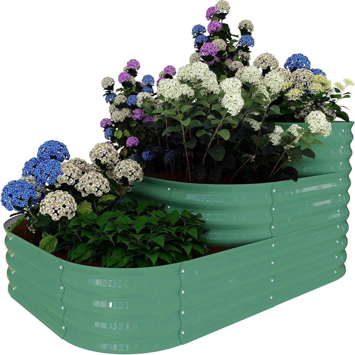 Galvanized Steel Elevated 3-Tier Modular Raised Garden Bed Kit - Rust-Resistant Metal Planter Box with Safe Edges, Open Base, Easy Assembly for Vegetables, Herbs, Flowers (Ideal for Balconies, Frequent Movers)
