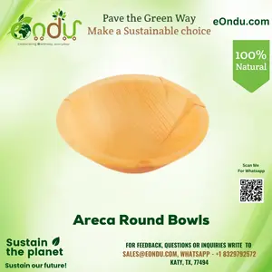 Palm Leaf Round Bowls | Biodegradable Eco Serving Bowls