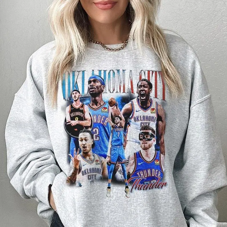 [Sale off up to 50%] Oklahoma City 2025 Basketball Bootleg Vintage Sweatshirt, streetwear graphic tee