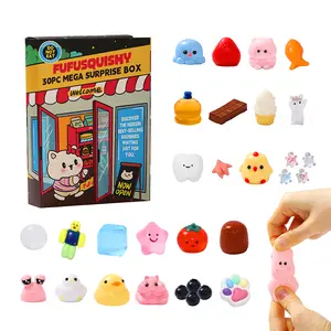 FUFUSQUISHY 24PCS Taba Squishy Toys Set Stress Relief Fidget Toys, Kawaii Squishy Pack, Squeeze Sensory Toys for Kids & Adults, Mystery Cute Taba Squishy Toy Bundle